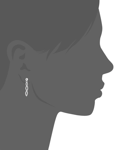 Vir Jewels 1/4 Cttw Diamond Infinity Dangle Earrings 10k White Gold 1 Inch With Push Backs In Silver