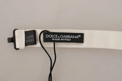 Shop Dolce & Gabbana Ivory Pattern Adjustable Neck Papillon Men's Tie In White