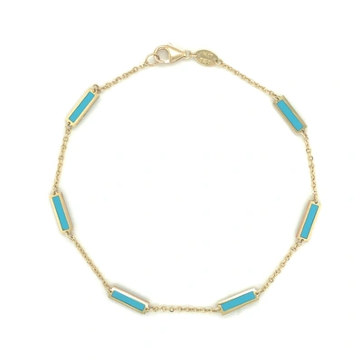 Shop Sabrina Designs 14k Gold & Turquoise Station Bracelet In Yellow