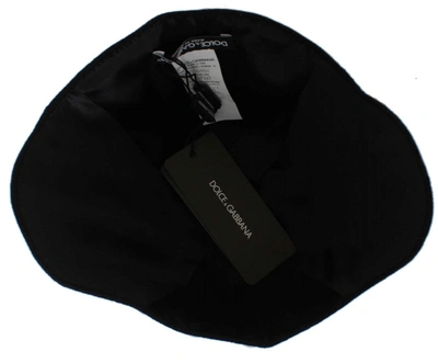Shop Dolce & Gabbana Wool  Floral  Leaf Women's Hat In Black