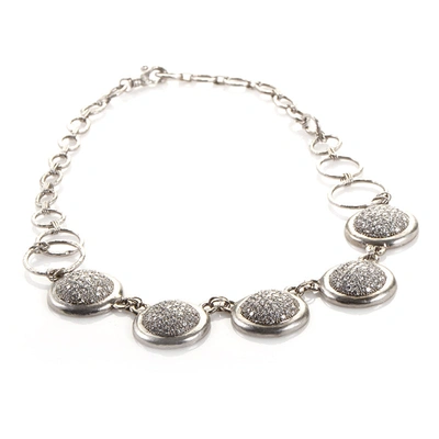 Shop Gurhan Platinum And Diamond Pave Necklace In Silver