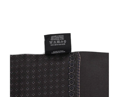 Shop Gucci Unisex Silk With Flower Print Twill Scarf In Black