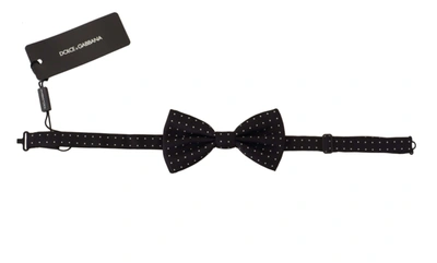 Shop Dolce & Gabbana Polka Dot 100% Silk Neck Papillon Men's Tie In Black