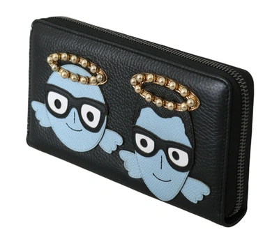Shop Dolce & Gabbana Blue Leather #dgfamily Zipper Continental Men's Wallet