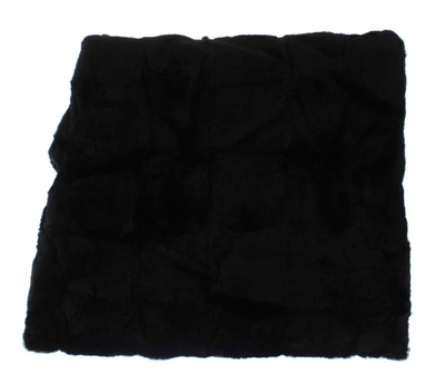 Shop Dolce & Gabbana Weasel Fur Crochet Hood Scarf Women's Hat In Black