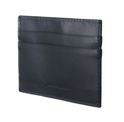 Shop Billionaire Italian Couture Leather Cardholder Men's Wallet In Blue
