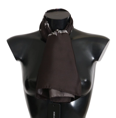 Shop Dolce & Gabbana 100% Silk Bird Print Wrap 80cm X 95cm Rrp Women's Scarf In Black