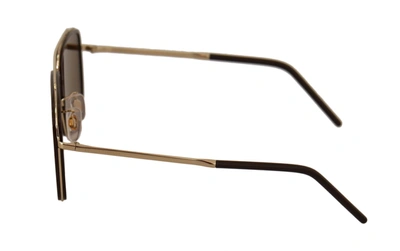 Shop Dolce & Gabbana Metal Square Polarized Lens Men's Sunglasses In Brown