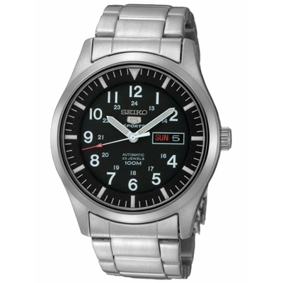 Shop Seiko Men's 5 Sports Black Dial Watch In White