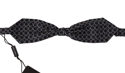 Shop Dolce & Gabbana Round 100% Silk Neck Papillon Men's Tie In Black