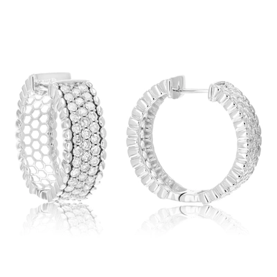 Vir Jewels 2 Cttw Diamond Hoop Earrings .925 Sterling Silver 76 Stones Dangle 7/8 Inch In Silver