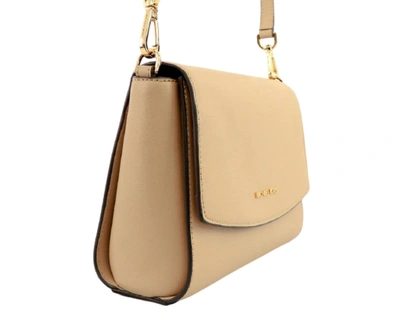 Shop Michael Kors Ellis Flap Messenger In Beige