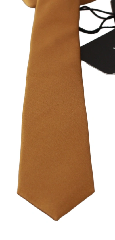 Shop Dolce & Gabbana Solid 100% Silk Wide Neckmen's Men Men's Tie In Brown
