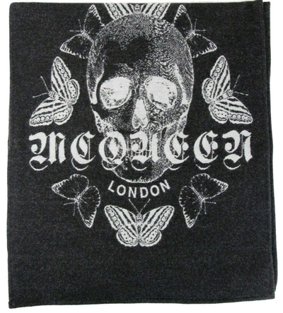 Shop Alexander Mcqueen Women's Wool / Silk Mq London Print Scarf In Black