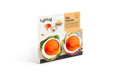 Lekue Egg Poacher, Stainless Steel And Silicone, Set Of 2 In Orange