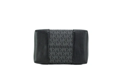 Shop Michael Kors Mercer Small Signature Leather Bucket Crossbody Handbag Women's Purse In Black