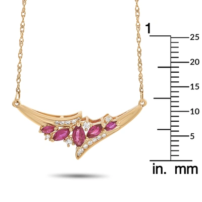 Shop Non Branded Lb Exclusive 14k Yellow Gold 0.14 Ct Diamond And Ruby Necklace In Multi