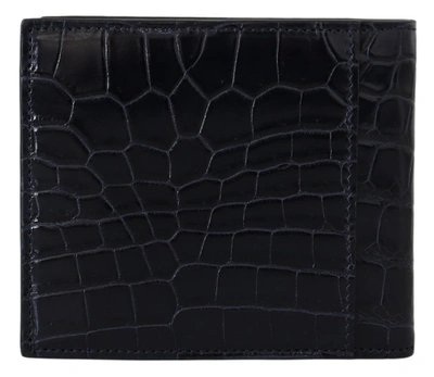 Shop Dolce & Gabbana Bifold Card Holder Men Exotic Leather Men's Wallet In Black