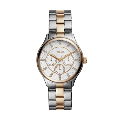 Shop Fossil Women Modern Sophisticate Multifunction, Tri-tone Stainless Steel Watch In Gold
