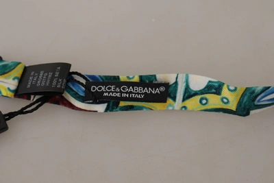 Shop Dolce & Gabbana Multi Majolica Print Adjustable Papillon Bow Men's Tie