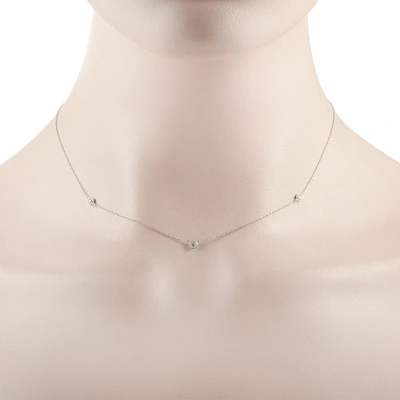 Non Branded Lb Exclusive 14k White Gold 0.15ct Diamond Necklace