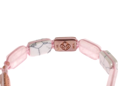 Shop Nialaya Cz Quartz Howlite 925 Women's Bracelet In Pink