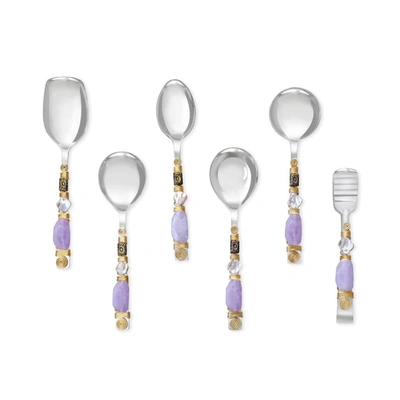 Shop Tiramisu Lilac Serving Spoons (set Of 6) In Purple