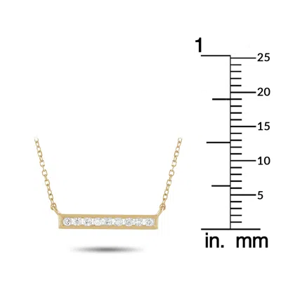 Non Branded Lb Exclusive 14k Yellow Gold 0.10ct Diamond Bar Necklace