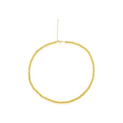 Shop Adornia Ball Chain Anklet Gold In Yellow