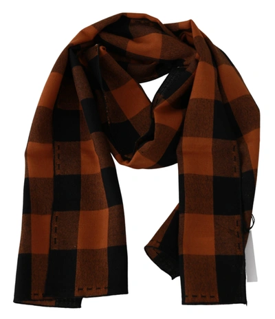 Shop Costume National Check Neck Wrap Shawl Men's Scarf In Black