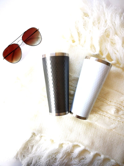 Minimal Stainless Steel Vacuum Insulated Tumbler Set Of 6 - 430 ml - Gunmetal In Grey
