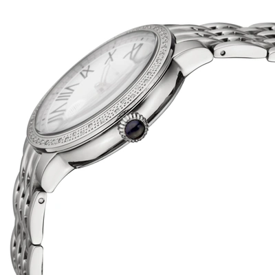 Gv2 Astor Women's Silver Case, White Dial Stainless Steel Watch In Silver