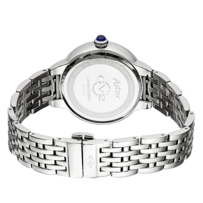 Gv2 Astor Women's Silver Case, White Dial Stainless Steel Watch In Silver