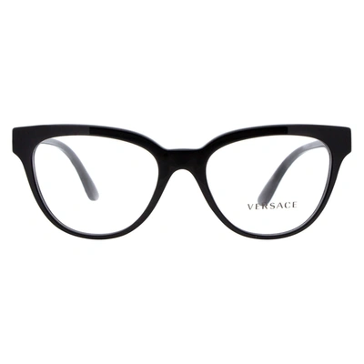 Shop Versace Cateye Eyeglasses Ve3315 Gb1 Black 54mm 3315