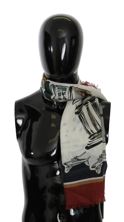 Shop Dolce & Gabbana Print Wrap Shawl Cashmere Men's Scarf In Black