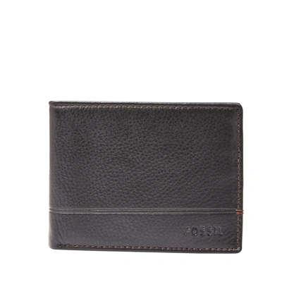 Shop Fossil Men's Brooks Leather Bifold In Grey