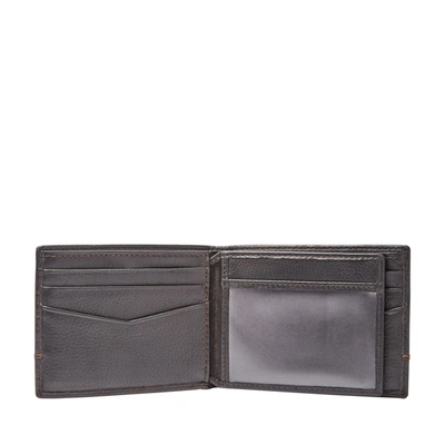 Shop Fossil Men's Brooks Leather Bifold In Grey