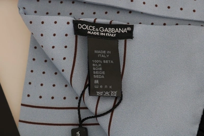 Shop Dolce & Gabbana Silk Polka Dot Men's Scarf In Grey