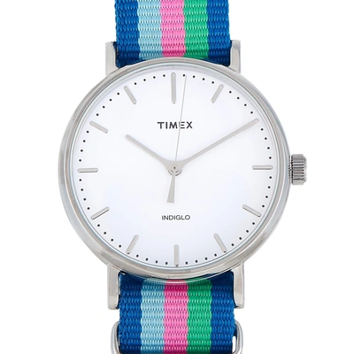Shop Timex Fairfield White Dial Watch Tw2p91700 In Multi