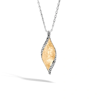 Shop John Hardy Classic Chain Wave Pendant Necklace, Silver, Hammered 18k In Gold