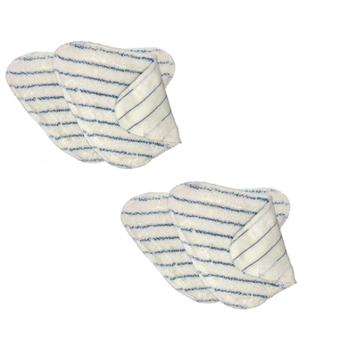 True & Tidy 4-pc Mop Pad Replacement Set For Stm-300 Steam Mop In White
