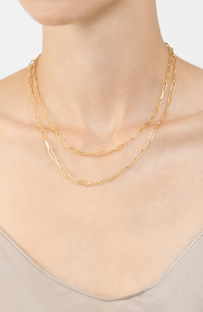 Adornia 14k Plated Paperclip Chain Necklace In Yellow
