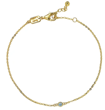 Shop Suzy Levian 1/7 Ct Tdw 14k Yellow Gold Diamond Solitaire Bracelet