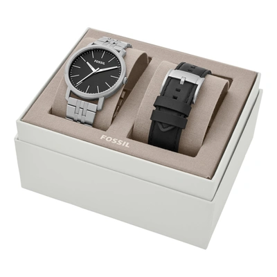 Fossil Men's Luther Three-hand, Stainless Steel Watch In Silver