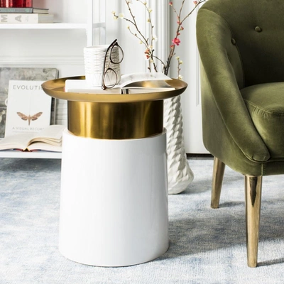 Shop Safavieh Zenith Tray Top Side Table In Gold