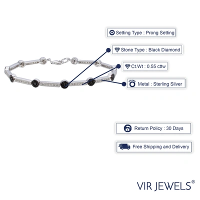 Shop Vir Jewels 0.55 Cttw Black And White Diamond Tennis Bracelet .925 Sterling Silver Rhodium