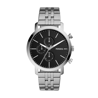 Shop Fossil Men's 44mm Luther Chronograph, Stainless Steel Watch In Silver