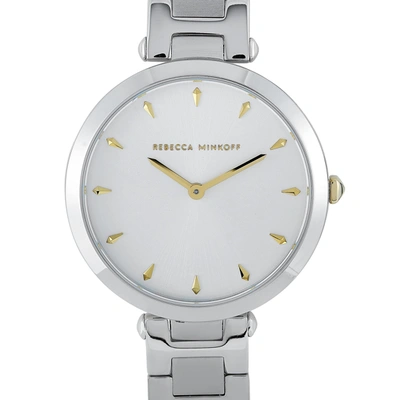 Shop Rebecca Minkoff Nina Silver-tone Bracelet Watch 2200276 In White