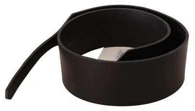 Shop Costume National Leather Round Buckle Women's Belt In Black