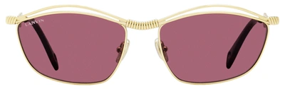 Shop Lanvin Women's Oval Sunglasses Lnv111s 718 Gold/ruby 59mm In Yellow